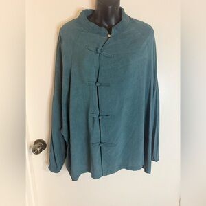 Buddha Stone Frog-Bottom Long Sleeve Shirt Zen Tai Meditation Top Hanfu Clothing